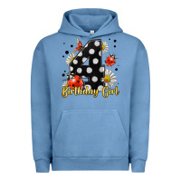 Pigment Pebble Blue ladybug birthday girl age 4 Urban Hoodie - LillyAllenDesigns