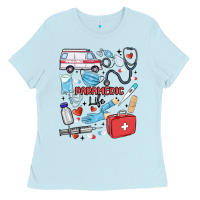 Baby Blue can't talk right now doing paramedic stuff Ladies Tee - MaliasSmallBusiness