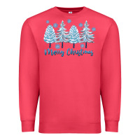 Cardinal merry christmas blue trees Premium Sweatshirt - FaDigitalArtStudio
