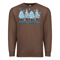 Chestnut merry christmas blue trees Premium Sweatshirt - FaDigitalArtStudio