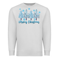 Dove Grey merry christmas blue trees Premium Sweatshirt - FaDigitalArtStudio