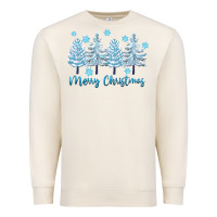 Sandshell merry christmas blue trees Premium Sweatshirt - FaDigitalArtStudio