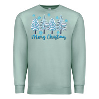 Seafoam merry christmas blue trees Premium Sweatshirt - FaDigitalArtStudio