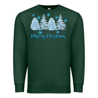 Sports Green merry christmas blue trees Premium Sweatshirt - FaDigitalArtStudio