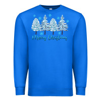 True Royal merry christmas blue trees Premium Sweatshirt - FaDigitalArtStudio
