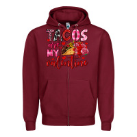 Burgundy tacos are my valentine Zipper Hoodie - OliviaCreatesArt