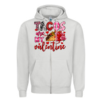 Dove Grey tacos are my valentine Zipper Hoodie - OliviaCreatesArt