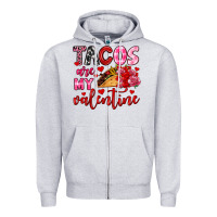 Heather Grey tacos are my valentine Zipper Hoodie - OliviaCreatesArt