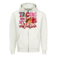 Oatmeal Heather tacos are my valentine Zipper Hoodie - OliviaCreatesArt