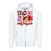 White tacos are my valentine Zipper Hoodie - OliviaCreatesArt