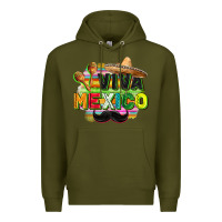 Army Green Viva Mexico Premium Hoodie - FaDigitalArtStudio