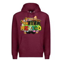 Burgundy Viva Mexico Premium Hoodie - FaDigitalArtStudio