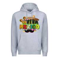 Heather Grey Viva Mexico Premium Hoodie - FaDigitalArtStudio