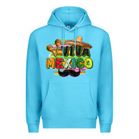 Ocean Blue Viva Mexico Premium Hoodie - FaDigitalArtStudio