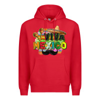 Red Viva Mexico Premium Hoodie - FaDigitalArtStudio