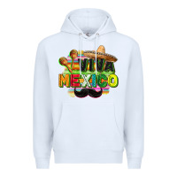 White Viva Mexico Premium Hoodie - FaDigitalArtStudio