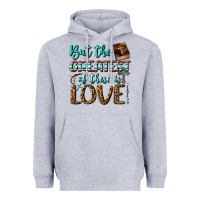 Heather Grey But The Greatest Of These Is Love Heavyweight Hoodie - BundleAndBundleShop