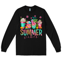 Black summer vibes coffee cups Long Sleeve Tee - Jasminsmagicworld