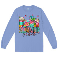Colony Blue summer vibes coffee cups Long Sleeve Tee - Jasminsmagicworld