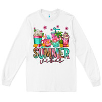 White summer vibes coffee cups Long Sleeve Tee - Jasminsmagicworld