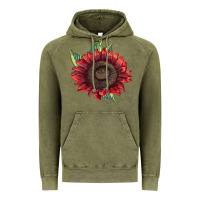 Vintage Olive ProCut Red Sunflower Vintage Hoodie - LillyAllenDesigns