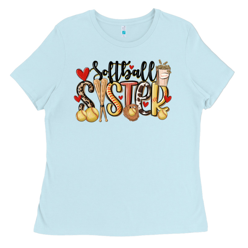 Softball Sister Ladies Tee by MaliasSmallBusiness | Teevron