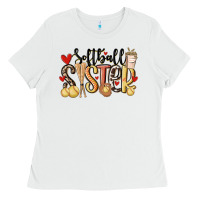 White softball sister Ladies Tee - MaliasSmallBusiness