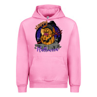 Fuchsia Pink Happy Halloween Urban Hoodie - SublimationCraftShop
