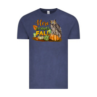 Vintage Denim Here Comes Fall Owl Vintage Tee - LillyAllenDesigns