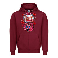 Burgundy kiss  machine  olivia Zipper Hoodie - OliviaCreatesArt