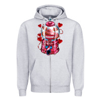 Heather Grey kiss  machine  olivia Zipper Hoodie - OliviaCreatesArt