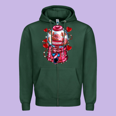 Kiss  Machine  Olivia Zipper Hoodie Designed By Oliviacreatesart