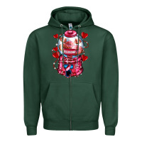 Sports Green kiss  machine  olivia Zipper Hoodie - OliviaCreatesArt