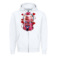 White kiss  machine  olivia Zipper Hoodie - OliviaCreatesArt