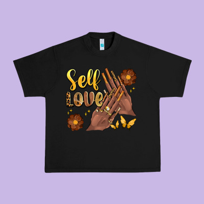 Black Woman Self Love Nails Urban Heavy Tee Designed By Artiststas