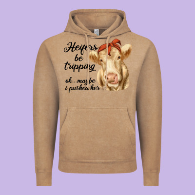 Heifer's Be Trippin' Charolais Cow Vintage Hoodie Designed By Ranaportraitstore