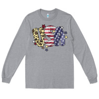 Heather Grey Usa America Long Sleeve Tee - Bettercallsaul