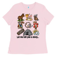 Bubblegum Pink let me tell you a story Ladies Tee - MaliasSmallBusiness