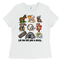 White let me tell you a story Ladies Tee - MaliasSmallBusiness