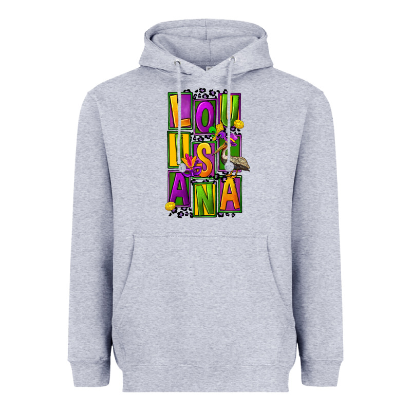 Mardi Gras Louisiana Heavyweight Hoodie by FaDigitalArtStudio | Teevron