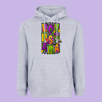 Mardi Gras Louisiana Heavyweight Hoodie Designed By Fadigitalartstudio