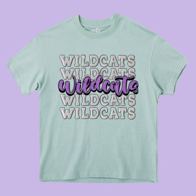 Wildcats Football Heavy Core Tee Designed By Maliassmallbusiness