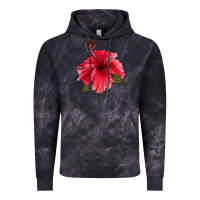 Cloud Black Puerto Rican Hibiscus Flower Vintage Hoodie - LillyAllenDesigns