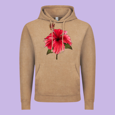 Puerto Rican Hibiscus Flower Vintage Hoodie Designed By Lillyallendesigns