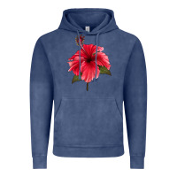 Vintage Denim Puerto Rican Hibiscus Flower Vintage Hoodie - LillyAllenDesigns