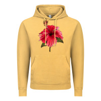 Vintage Mustard Puerto Rican Hibiscus Flower Vintage Hoodie - LillyAllenDesigns