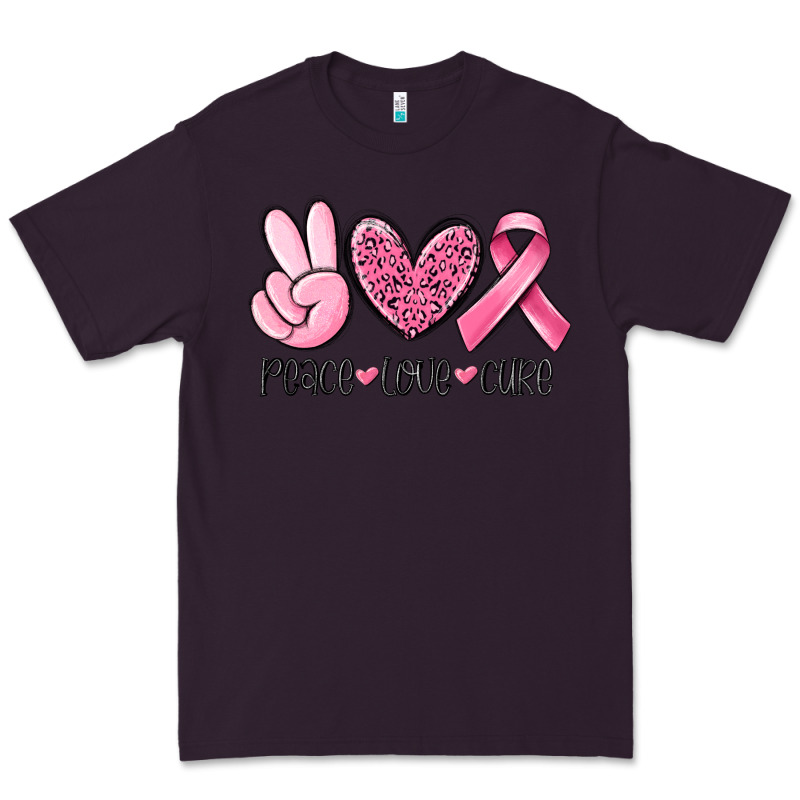 Peace Love Cure Breast Cancer Premium Tee by MaliasSmallBusiness | Teevron