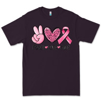 Plum peace love cure breast cancer Premium Tee - MaliasSmallBusiness