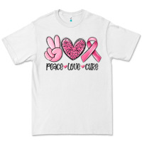 White peace love cure breast cancer Premium Tee - MaliasSmallBusiness