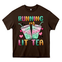 Chocolate Brown running on lit tea Heavy Core Tee - MaliasSmallBusiness